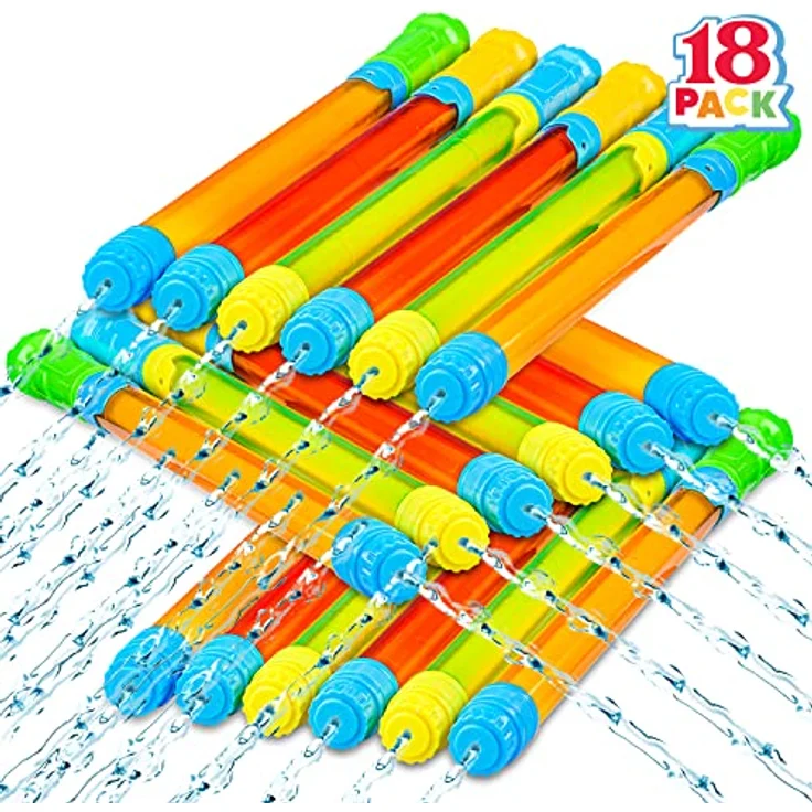 JOYIN 18pcs Wasserpistole 42cm, Super Wasser Blaster in Orange, Grün und Rot, ideales Sommer-Spielzeug für Schwimmbad und Strand, kindersicher und ungiftig – Bild 1