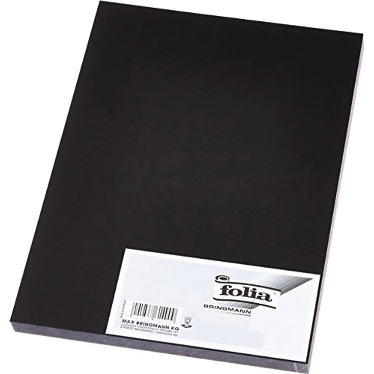 folia 6390 - Tonpapier schwarz, DIN A3, 130 g/qm, 50 Blatt - zum Basteln und kreativen Gestalten von Karten, Fensterbildern und für Scrapbooking – Bild 1