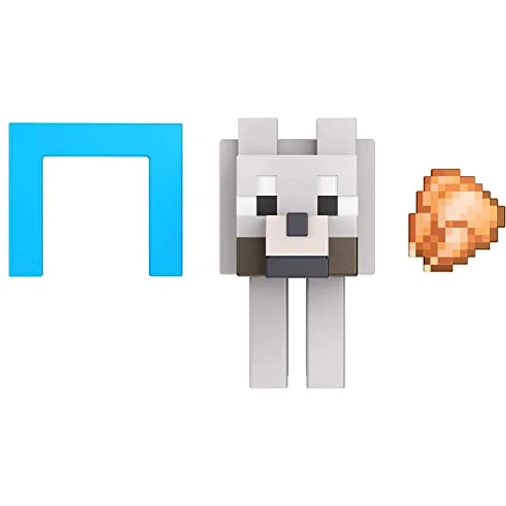 Mattel Minecraft HFC30 - Actionfigur Wolf zum Selberbauen (8 cm), 1 Portalteil und Zubehörteil, Spielzeug Geschenk zum Sammeln für Fans und Kinder ab 6 Jahren – Bild 3