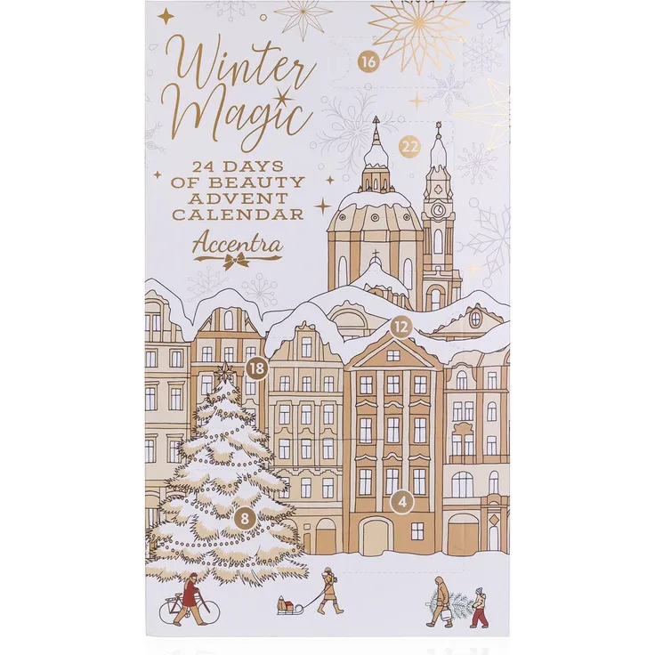 ACCENTRA Adventskalender Adventskalender WINTER MAGIC, Quadratische Box mit abwechslungsreichen Überraschungen, winterliches Design