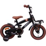 AMIGO Kinderfahrrad Cooler 12 Zoll Retro Cruiser Mattschwarz für Kinder im Alter von 3 - 4,5 Jahren