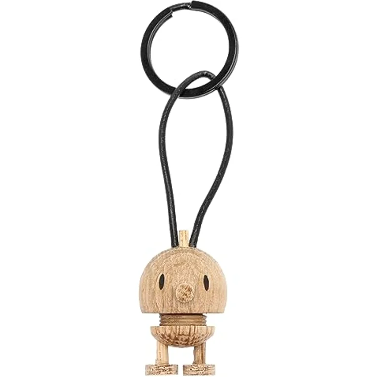 Hoptimist Schlüsselanhänger mit Bumble Eiche, Glücksbringer & Schlüsselring, Raw Oak, Höhe 3 cm – Bild 1