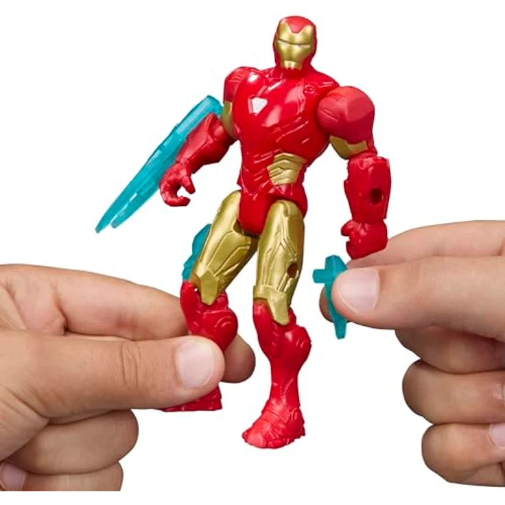 AVENGERS Marvel Avengers ActionVerse Iron Man Action-Figur (11,4 cm), 9 Bewegungspunkte, mit 5 abnehmbaren blauen Accessoires für Kinder ab 4 Jahren – Bild 4