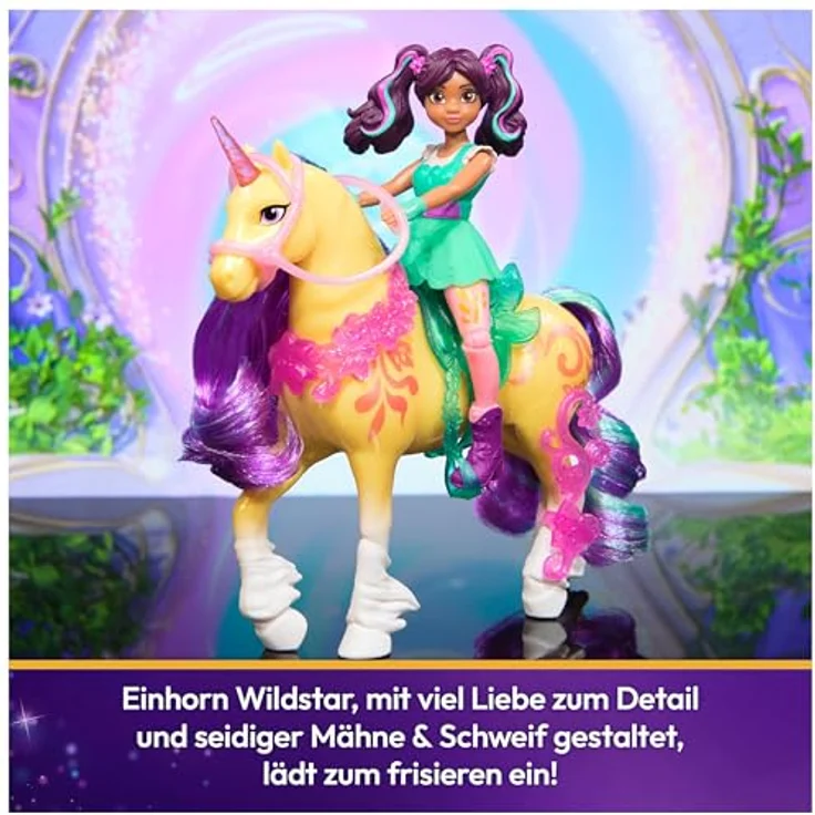Spin Master Anziehpuppe Unicorn Academy - Ava & Einhorn Leaf, 12 cm mit echter Mähne und beweglichen Gelenkpunkten – Bild 7
