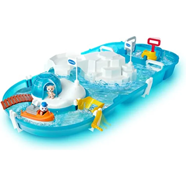 Aquaplay 'Waterplay Polar' Wasserstraße, 106 cm x 65 cm x 25 cm, inkl. 1 Containerboot, 2 Spielfiguren – Bild 2