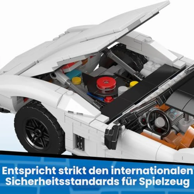 Mould King 10198 Technik Speed Champion, Supersportwagen Bausteine Set mit 1347 Teilen, Maßstab gerechtes Modellauto für Erwachsene, kompatibel mit anderen Bausteinmarken – Bild 5