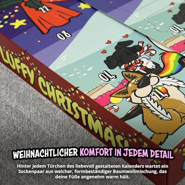 United Labels Pummel & Friends Pummeleinhorn Adventskalender mit 12 Paar Socken für Damen, Größe 35-41, inklusive Sneakersocken und langen Socken, offizielles Merchandise – Bild 5