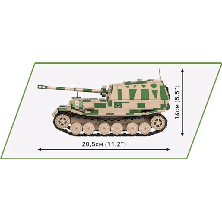 Cobi Pads Sd.Kfz. 184 Ferdinand, Klemmbaustein-Modell im Maßstab 1:28 mit abnehmbarem Motor und beweglicher Kanone – Bild 3