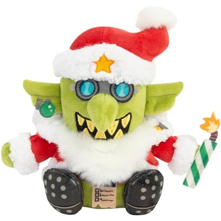 TOMY Warhammer Da Red Gobbo Plüschfigur, festlicher Goblin aus Warhammer 40.000 mit Grotmas Bombe, offiziell lizenziertes Sammlerstück für Jugendliche und Erwachsene, ab 12 Jahren – Bild 1