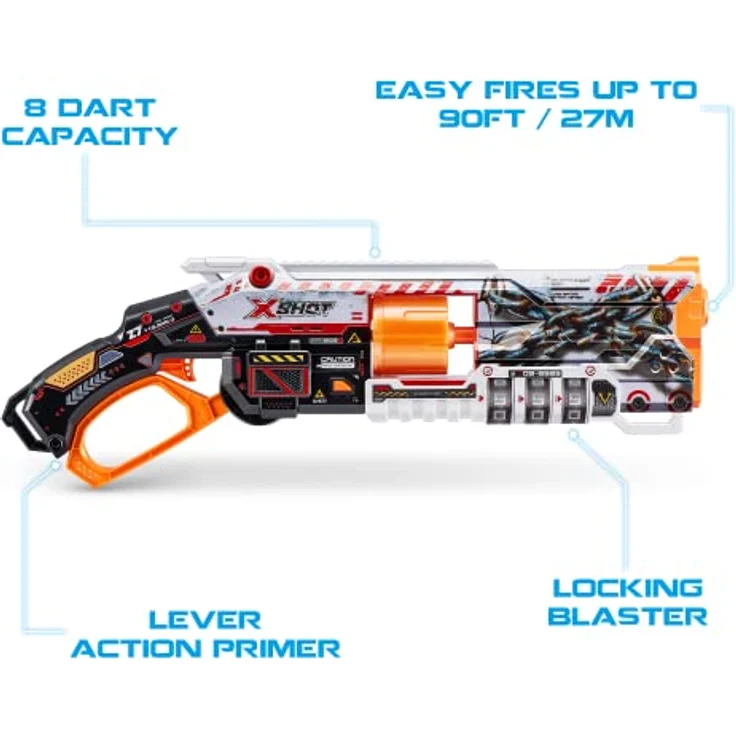 X-Shot Skins Lock Blaster mit QR-Code zum Entriegeln und 16 Darts von ZURU – Bild 2