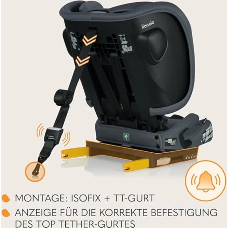 lionelo Autokindersitz NELLY I-SIZE, klappbar mit verstellbarer Kopfstütze, 4 Neigungspositionen, Reduziereinsatz, für Kinder von 76 bis 150 cm – Bild 3