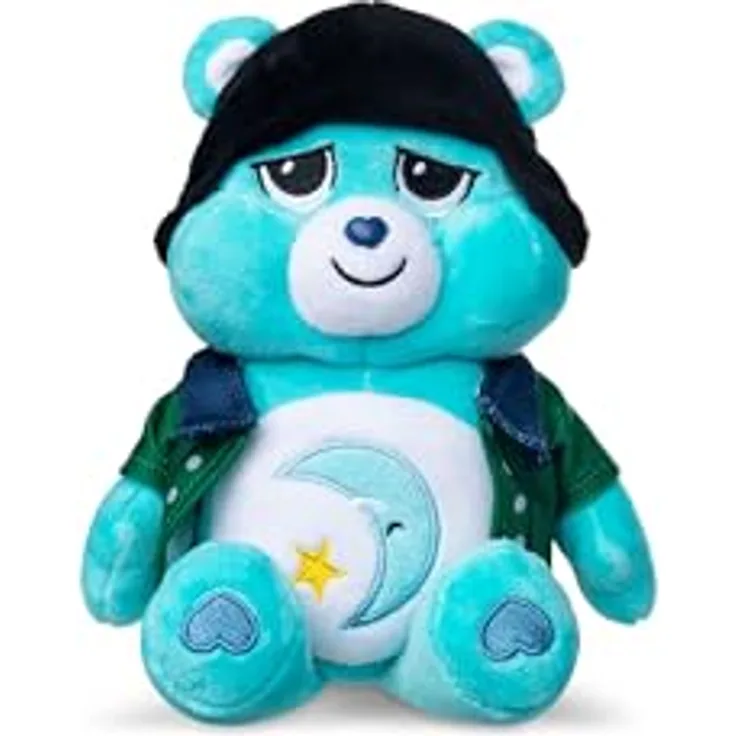 Basic Fun Care Bears x Stranger Things Bedtime Bear, Mike Plüschfigur 22 cm, Limited Edition Sammlerstück für Stranger Things-Fans