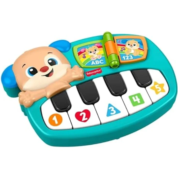 Mattel Fisher Price Lernspaß Hündchen Piano, Musikspielzeug mit melodischen Klängen für Zuhause und Unterwegs