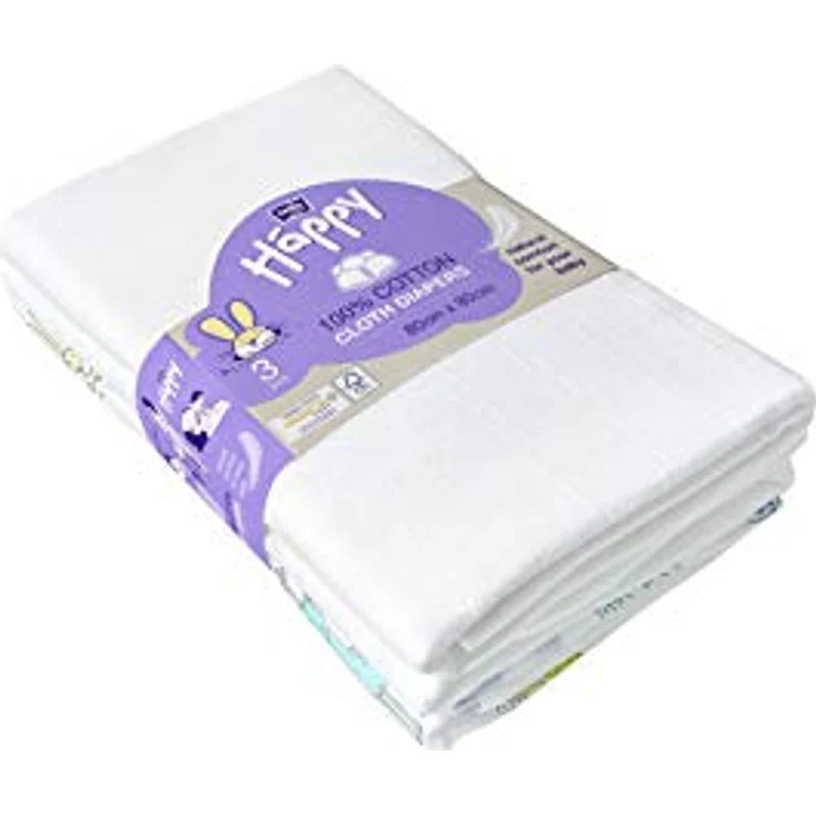 bella baby Happy Mulltücher 80 x 80 cm, Spucktücher für Baby 3 Stück, aus Baumwolle OEKO-TEX® Standard 100, weiß und bedruckt – Bild 2