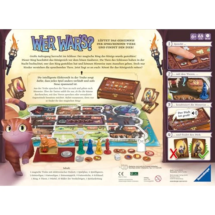 Ravensburger Spiel Wer war's?, Kinderspiel mit Elektronik, interaktive Schatztruhe, Made in Europe – Bild 6