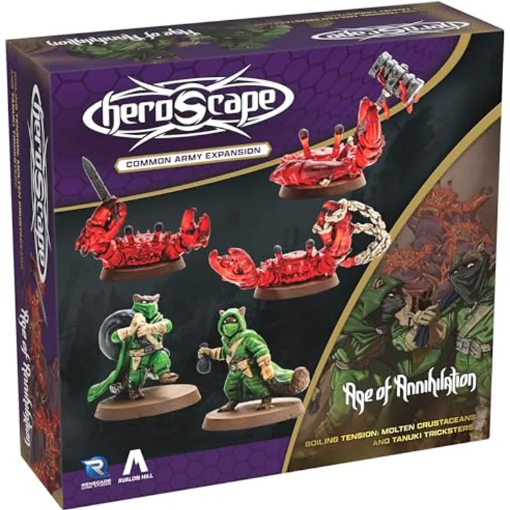 Renegade Heroscape Armeeerweiterung Boiling Tension: Molten Crustaceans & Tanuki Tricksters, strategisches Brettspiel für 2-4 Spieler, englische Version