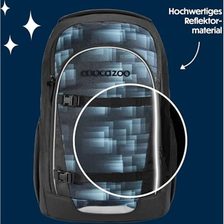 Coocazoo Schulrucksack Every „Shadow Shift“, ergonomischer und anpassbarer Tornister, schwarz-grau, höhenverstellbar mit Brustgurt und Hüftgurt, 30 Liter Volumen, ab der 3. Klasse – Bild 5