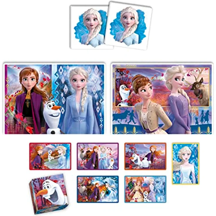 Clementoni Disney Frozen 2-4in1 Set, pädagogisches Spieleset mit 30 und 48-teiligem Puzzle, Memo und 6 Würfeln, für Kinder ab 3 Jahren – Bild 4