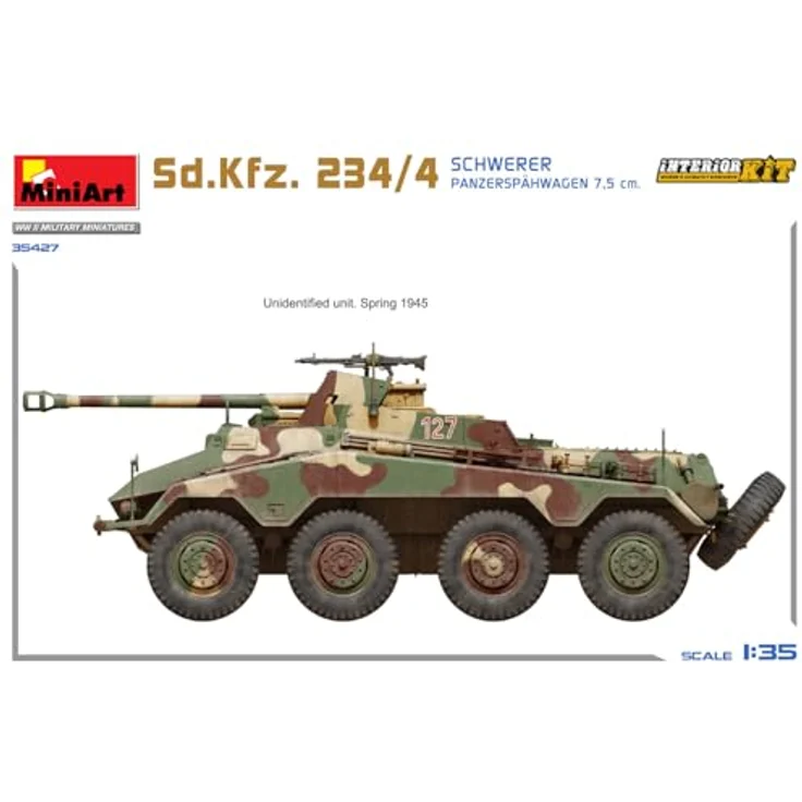 Other 1:35 Sd.Kfz 234/4 Panzerspähwagen, Detailiertes Modell mit Interieur und vier Dekorationsvarianten – Bild 9