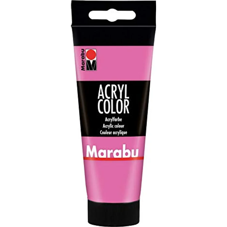 Marabu Acryl Color pink 100 ml, cremige Wasserbasisfarbe, schnell trocknend, lichtecht, wasserfest – Bild 1