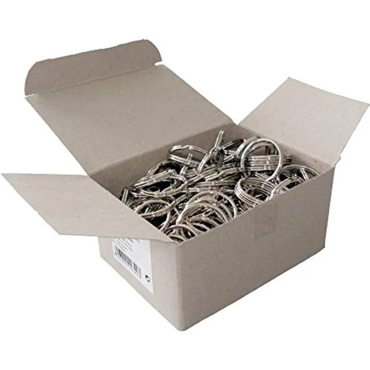 WEDO 2623025 Schlüsselringe Metallringe, 25 mm Durchmesser, glanzvernickelt, 100 Stück, silber
