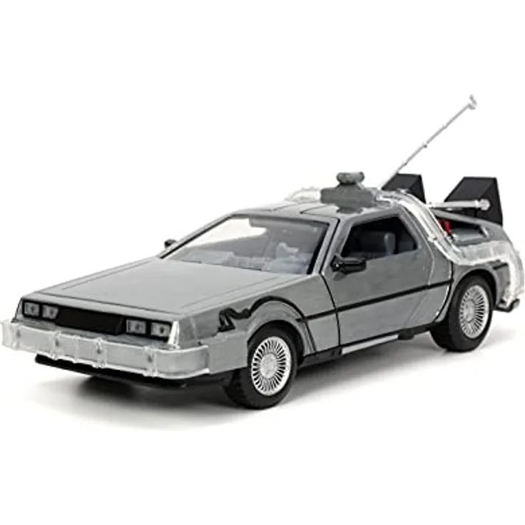 Jada Back to the Future 1/24 Hollywood Rides Zeitmaschine, detailgetreues Diecast-Modell mit hochwertiger Verarbeitung, offiziell lizenziert