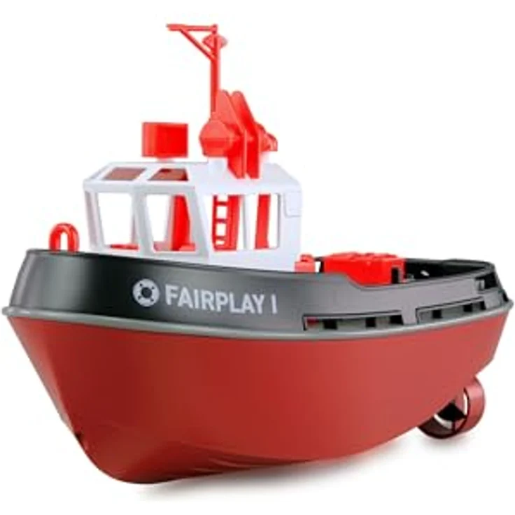 Amewi RC-Boot Schlepper Boot 1:72 RTR, Miniatur Hafen-Schlepper mit 2 Antriebsschrauben, LED-Beleuchtung und Scale-Accessoires – Bild 2