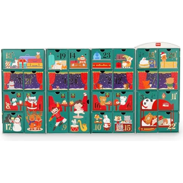 Legami Adventskalender 2025, 24 Überraschungen mit limitiertem löschbarem Stift, wiederverwendbar, langlebig, mit Folien- und Glitzerdetails, 33 x 39 x 6,7 cm – Bild 5