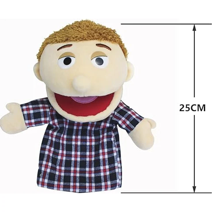 LOMTRATS Handpuppen Familie, 6-teilig mit beweglichem Mund, geeignet für Storytelling und Unterricht, ca. 30 cm, aus weichem Plüsch – Bild 2