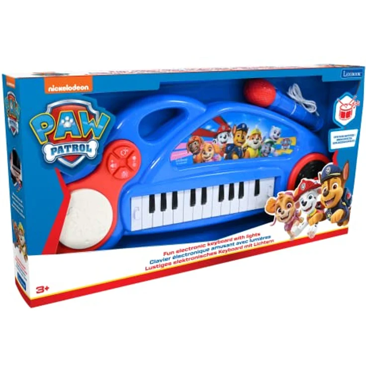 Lexibook K704PA Paw Patrol Elektronisches Klavier für Kinder mit Lichteffekten, Mikrofon, Schlagzeug, integriertem Lautsprecher, Demo-Melodien, DJ-Player, blau/rot – Bild 3