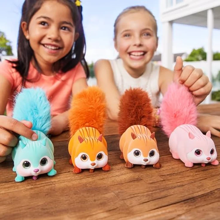 Pets Alive Scurry'n Squirrel (Braun) – Interaktives Roboter-Haustier mit realistischen Bewegungen und Geräuschen, ab 2 Jahren, flauschiger Schwanz, 4 Sammelvarianten – Bild 3