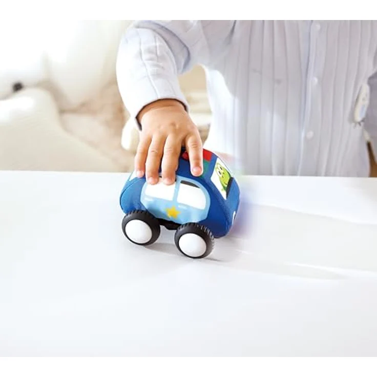 Hape Pull-Back Plush Car Set, weiche Spielzeugautos mit Rückziehmotor, bunt – Bild 5