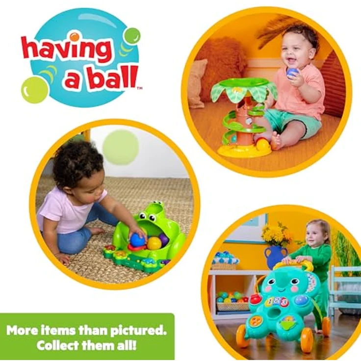 Bright Starts Poppin' Ball Frog, Lernspielzeug mit Licht und Sound für Babys ab 6 Monaten, inkl. 5 Bällen – Bild 8