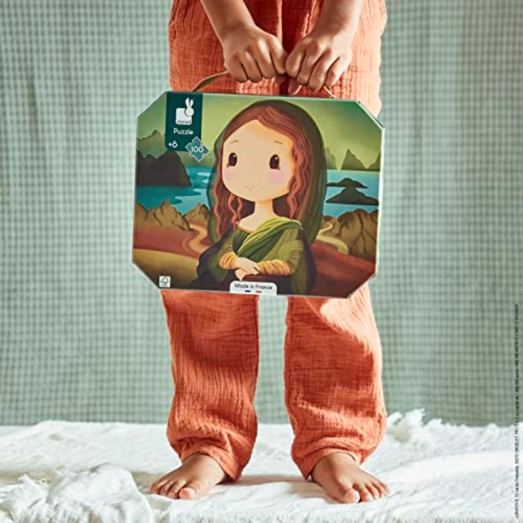 Janod - Puzzle Inspiriert von Léonard de Vinci - 100-teiliges Puzzle - Lernspiel - Geduld und Fingerfertigkeit - FSC-Zertifiziert - Ab 6 Jahre, J02579 - Mona Lisa inspiriert - Made in France – Bild 3