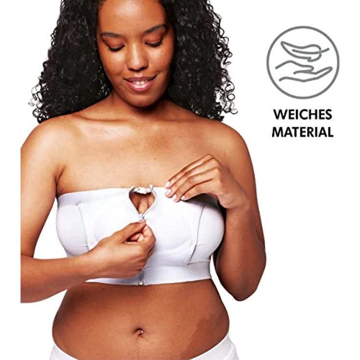 Medela Hands-free Abpump-Bustier von Medela | Abpump-BH für bequemes Abpumpen mit dem Material Adaptive Stretch für eine perfekte Passform Weiß XL – Bild 3