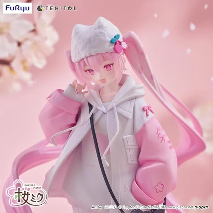 FuRyu Hatsune Miku Tenitol PVC-Statue Sakura Miku im Cool-Style [petit], 19 cm, detailreiche Sammelfigur mit frühlingshaftem Kirschblüten-Motiv – Bild 9