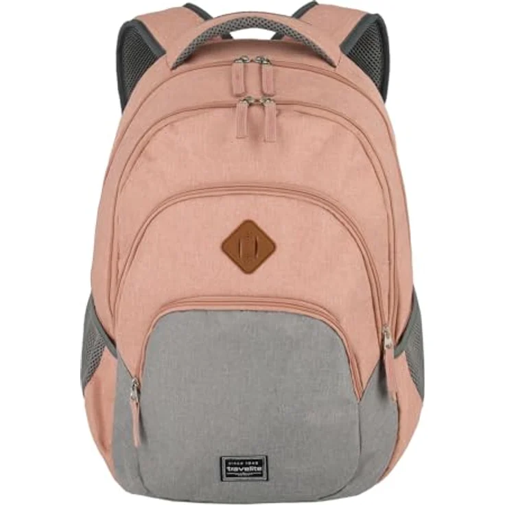 Travelite Basics Rucksack mit Laptopfach Schulrucksack Daypack Backpack Rosa/Grau – Bild 2