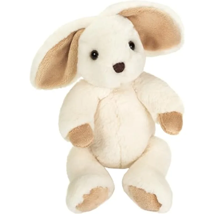 Teddy Hermann Schlenkerhase, Cremefarbenes Kuscheltier aus weichem Plüsch, 25 cm, mit langen Ohren und niedlichem Gesicht