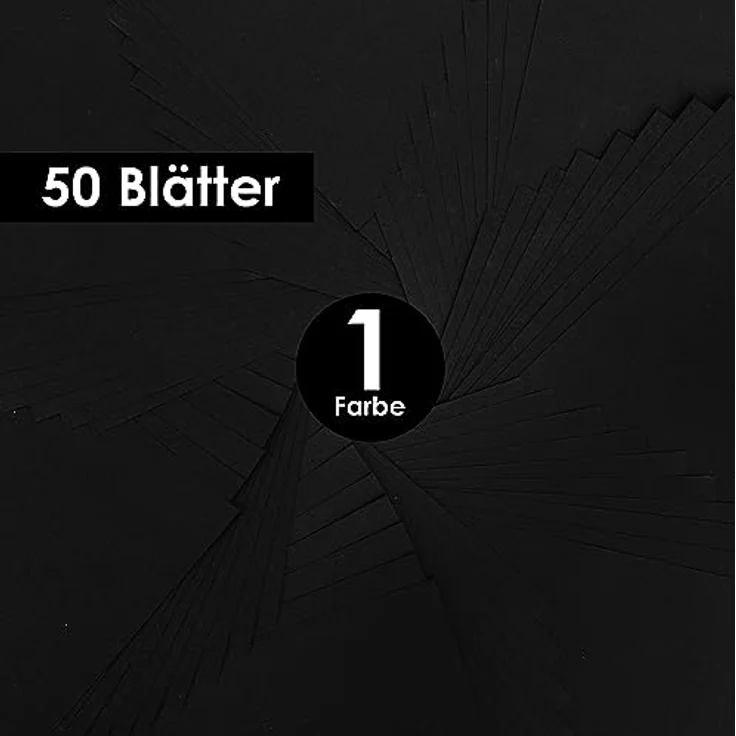OfficeTree 50 x Tonpapier Schwarz A3 130g - Schwarzes Tonpapier A3 - Bastelpapier Schwarz - Tonzeichenpapier A3 Schwarz zum Basteln & Malen & Drucken - Preisvergleich – Bild 3
