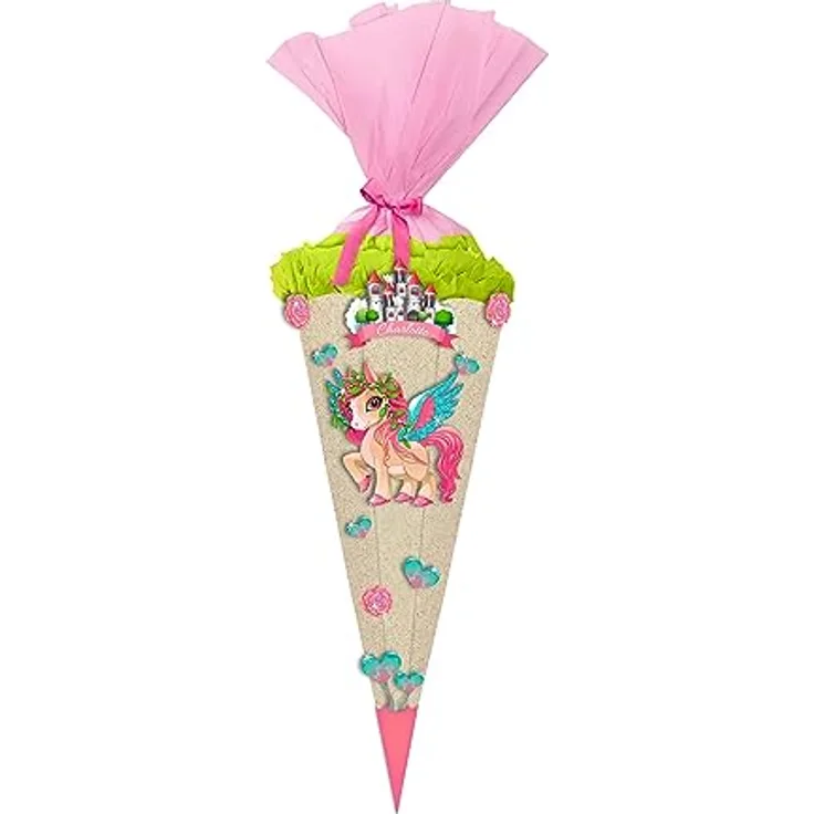 Ursus 9770002 - Schultüte Bastelset, Green & Easy, Pegasus, Höhe ca. 68 cm, Durchmesser ca. 20 cm, inklusive Bastelanleitung und Vorlagebogen, zum Selbstbasteln, ideal für die Einschulung
