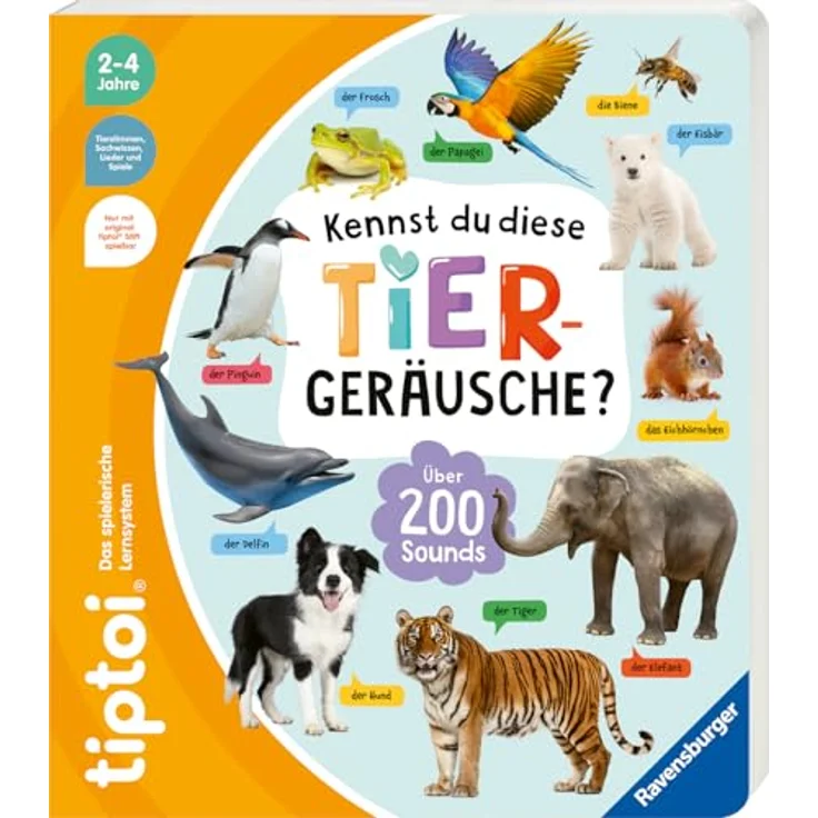 Ravensburger tiptoi® Kennst du diese Tiergeräusche?, interaktives Beschäftigungsbuch mit Tiergeräuschen – Bild 1
