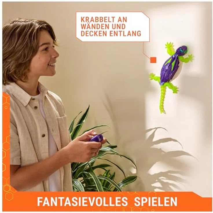 Spin Master HEX Wall Crawler Gecko, Glow-in-the-Dark ferngesteuertes interaktives Spielzeug mit LED-Augen und Wandkletter-Funktion – Bild 4