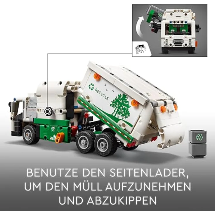 LEGO Technic Mack LR Electric Müllwagen, Müllauto-Modell für Recycling-Rollenspiele, Baubares LKW-Spielzeug für Kinder, Auto-Geschenk für Jungs und Mädchen ab 8 Jahren, die Fahrzeuge lieben 42167 – Bild 3
