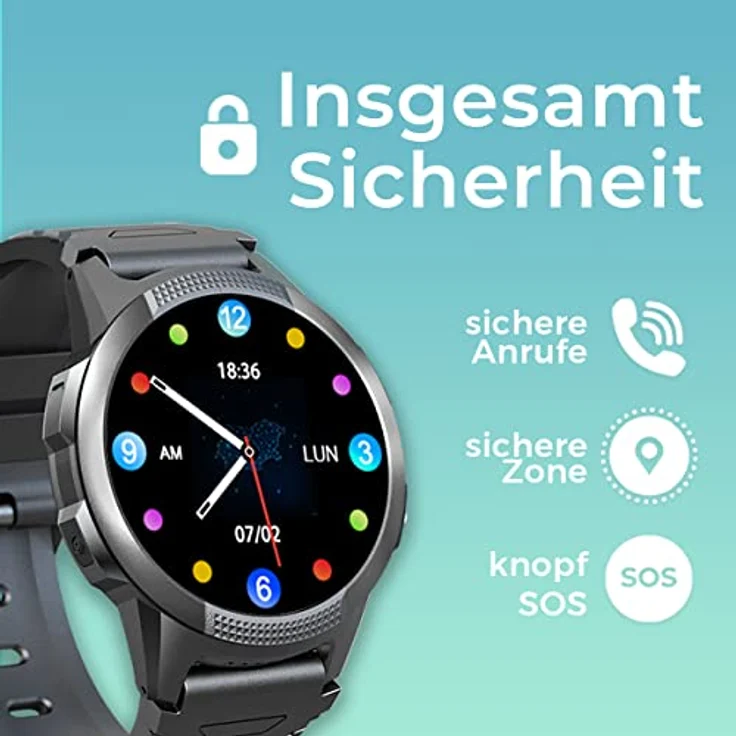 Save Family Slim 4G Kinder-Smartwatch mit Videoanruf, SOS-Taste, Stoppuhr und Schrittzähler - Blau – Bild 5