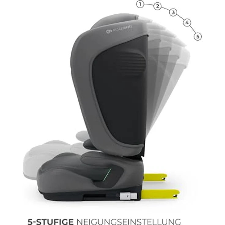 KinderKraft Unity 2 I-Size GREY, Kindersitz mit ISOFIX, 5-fach verstellbarer Rückenlehne und SPS-Seitenaufprallschutz für Kinder von 100 bis 150 cm – Bild 2