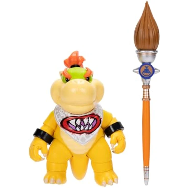Jakks Pacific „Super Mario Galaxy“-Film: Bowser Jr. Actionfigur 5" mit 17 Gelenkpunkten und Pinsel-Zubehör, offiziell lizenziert, ab 3 Jahren – Bild 3