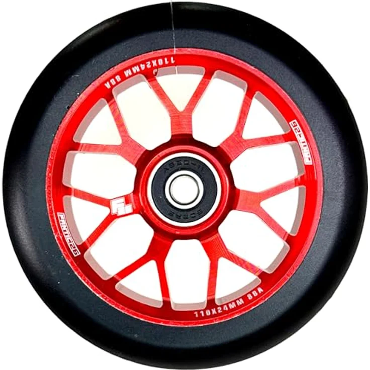 Fantic26 Spy7 Stunt-Scooter Rolle 110mm Abec11 Rot – Bild 4