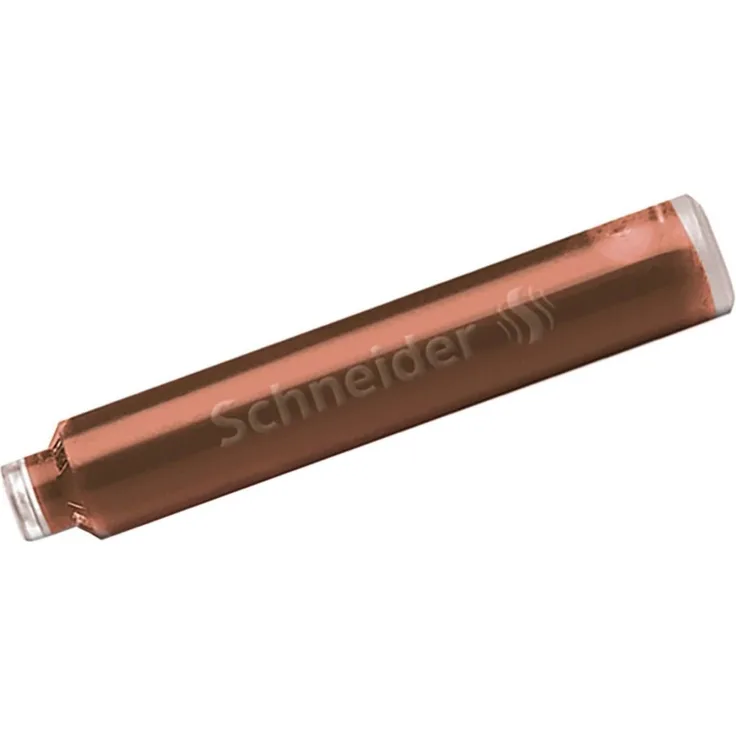 SCHNEIDER Füllhalter Tintenpatrone Standard Pastell, Ausführung: 6er Schachtel, Farbe: Cognac