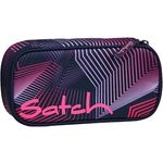 satch Schlamperbox extra groß inkl. Trennfach Reißverschlussfach Stiftehalter Geodreieck Sichtfenster für Stundenplan Seismic Pink - Dunkelblau Federmäppchen