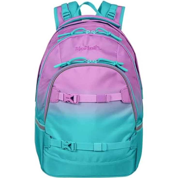 McNeill Schulrucksack MILO, gepolstert mit Air-Flow Rückensystem, robust und standfest, Farbe Blueberry – Bild 2